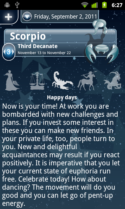 screenshot my horoscope Android