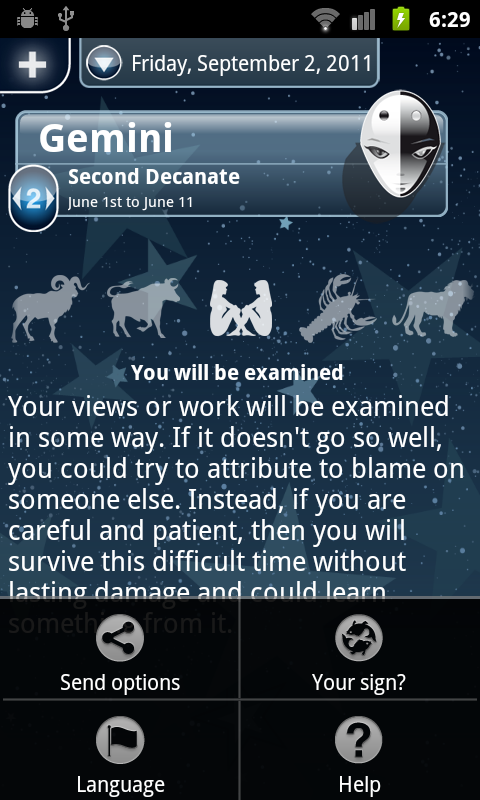 screenshot my horoscope Android