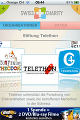 Screenshot Swiss Charity iPhone App