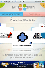 Screenshot Swiss Charity iPhone App